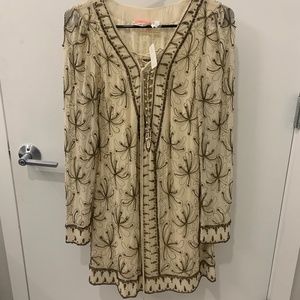 Free People Ivory Tunic with Beads